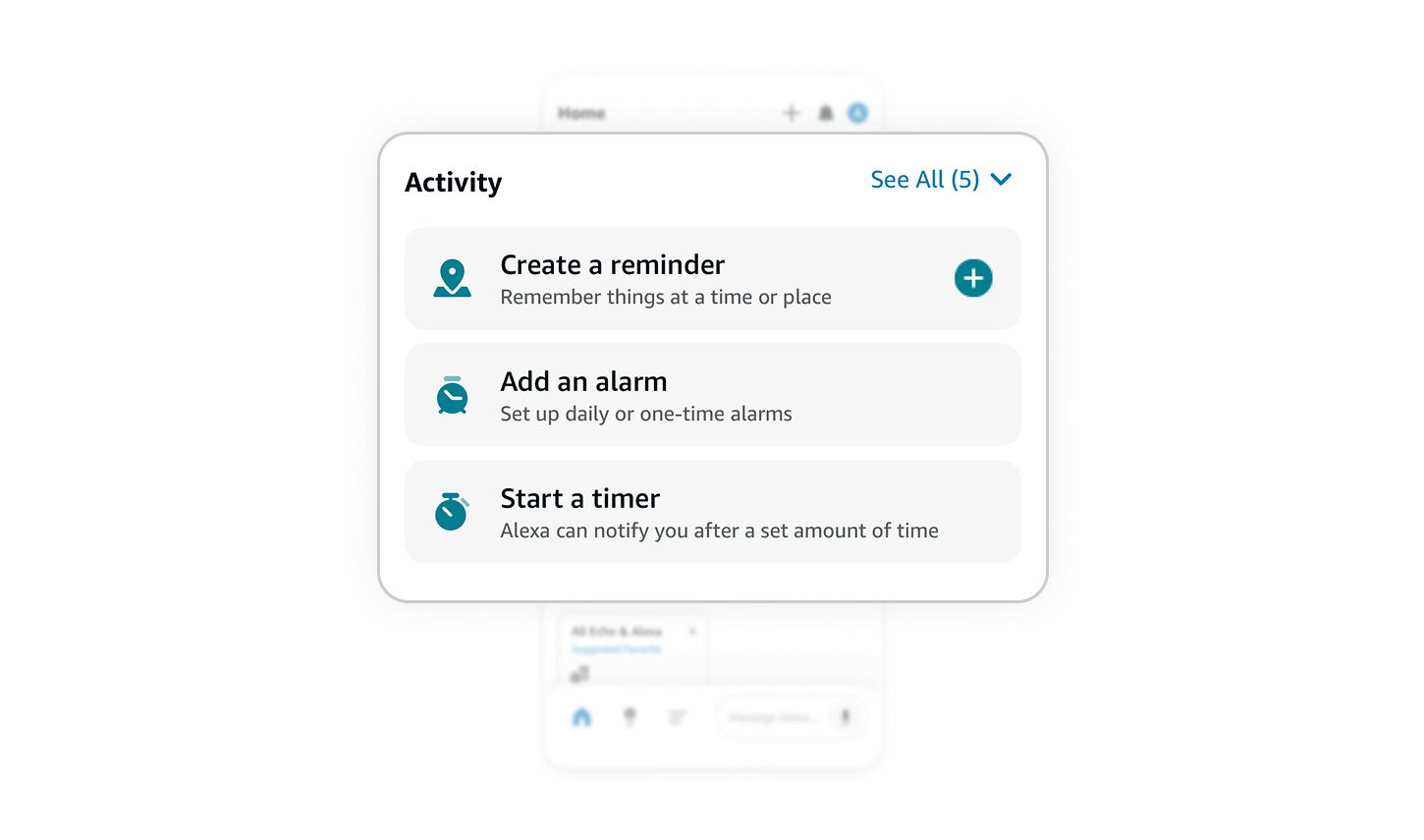 Activity section doubles as onboarding