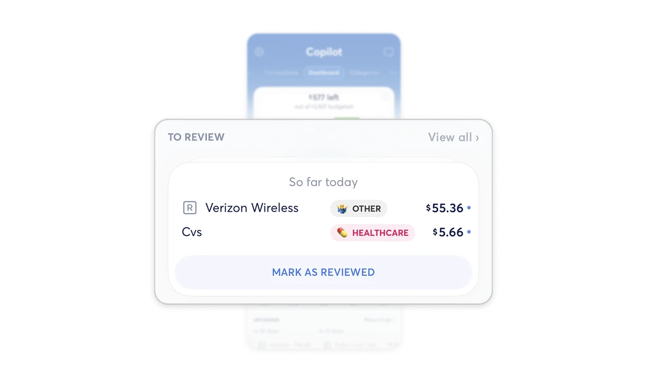 Give transaction review a clear finish