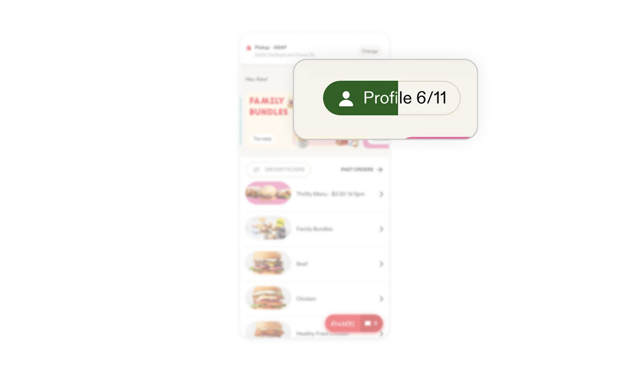 Profile 6/11 turns navigation into a completion nudge