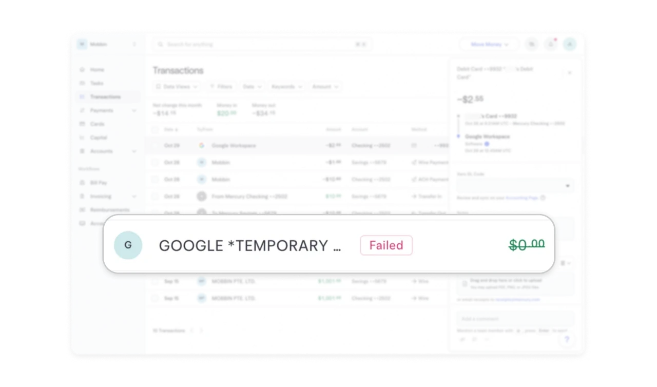 Show transaction outcomes separately from amounts