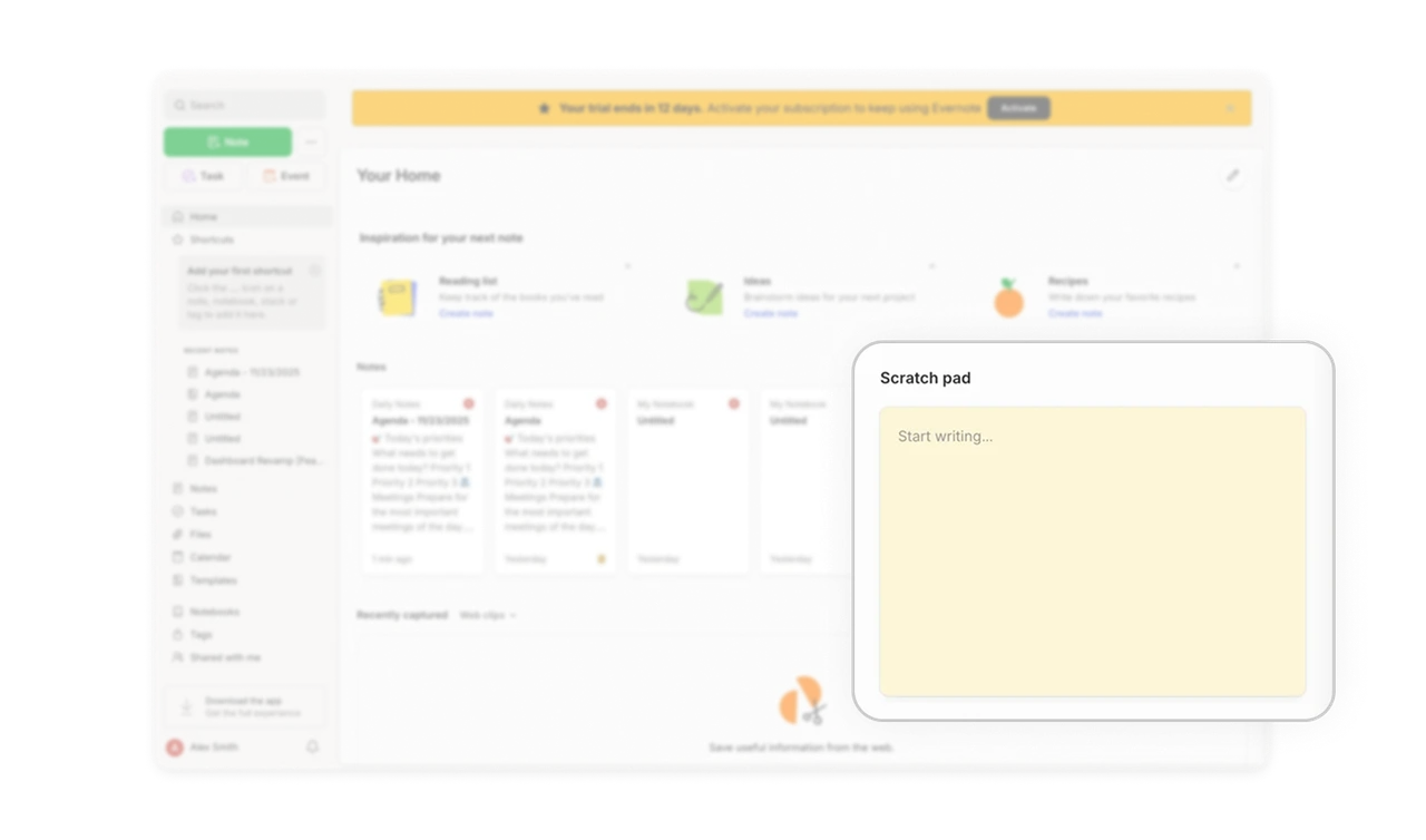 Friction-Free Quick Capture with Scratch Pad