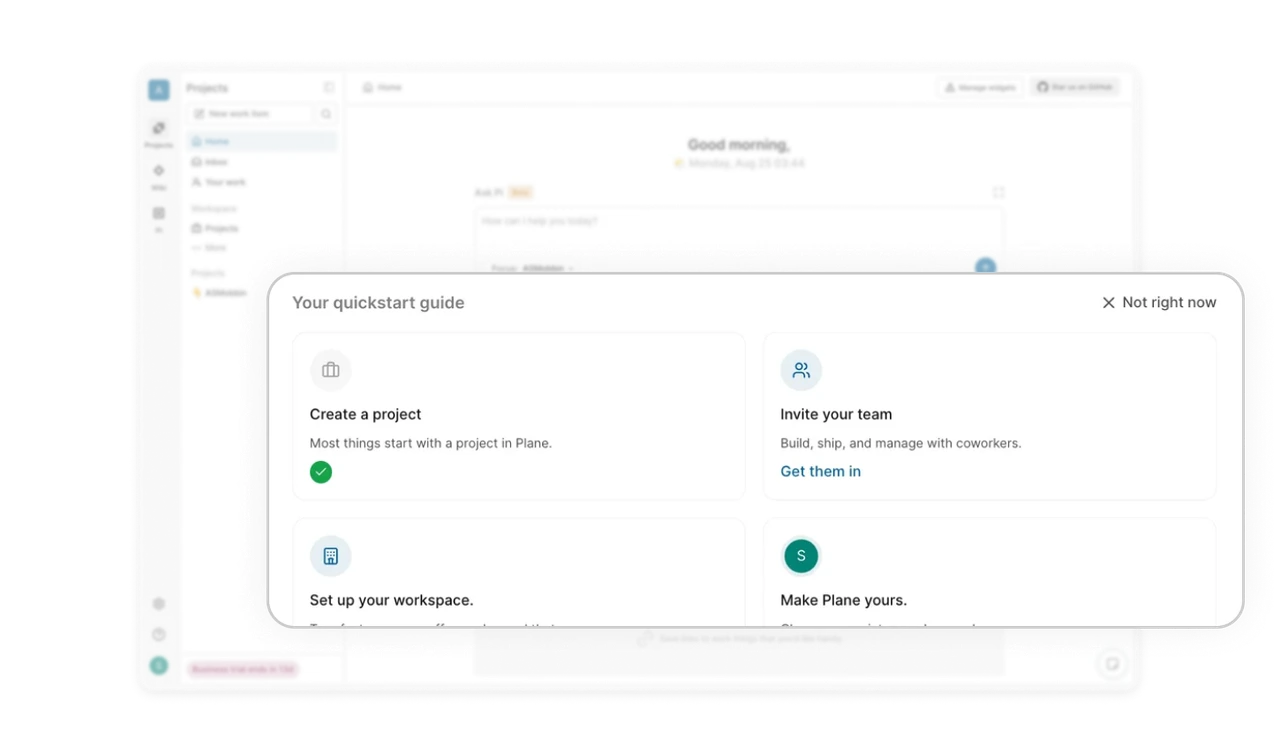 Quickstart cards onboard without pressure