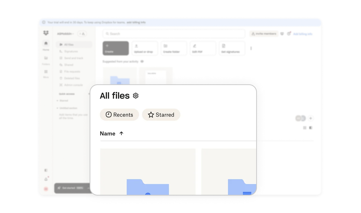 Smart information hierarchy in the ‘All files’ section