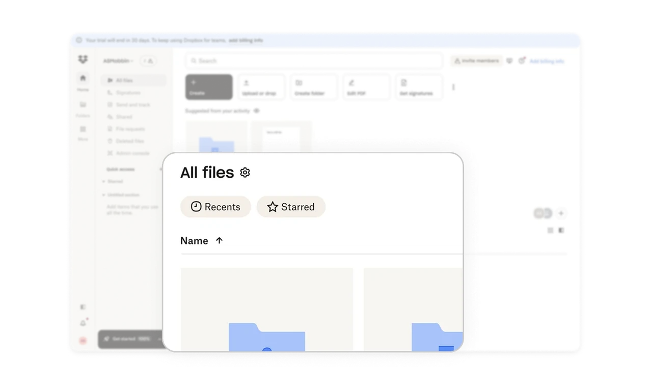 Smart information hierarchy in the ‘All files’ section