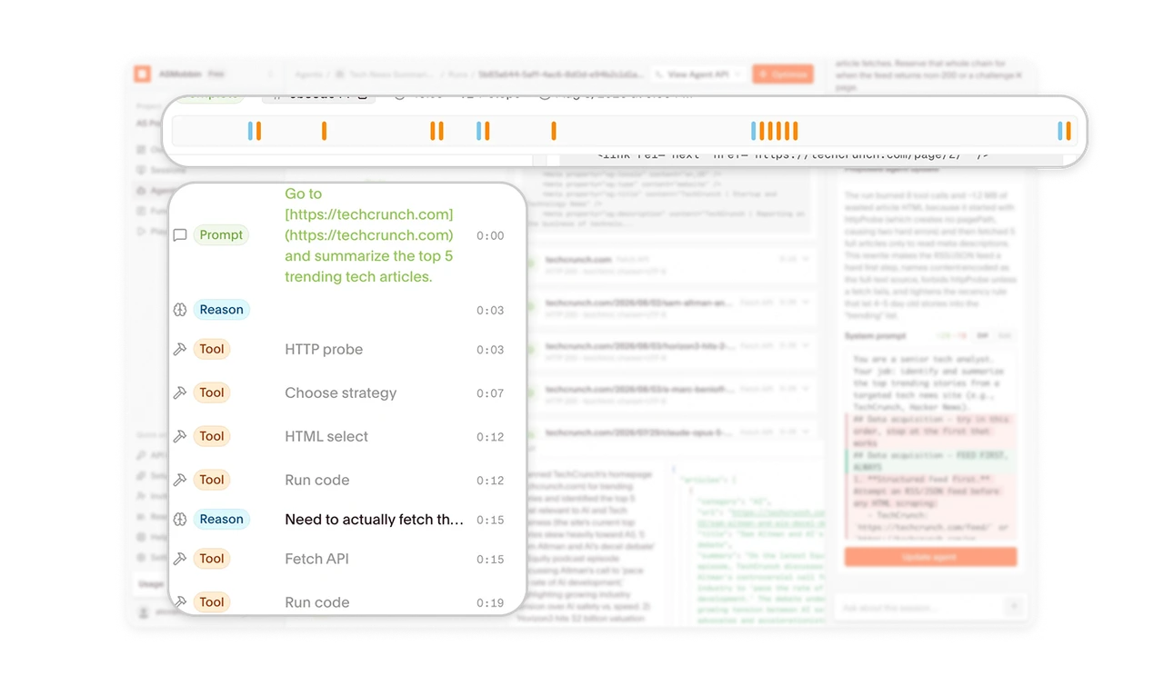 Make execution patterns visible before reading details