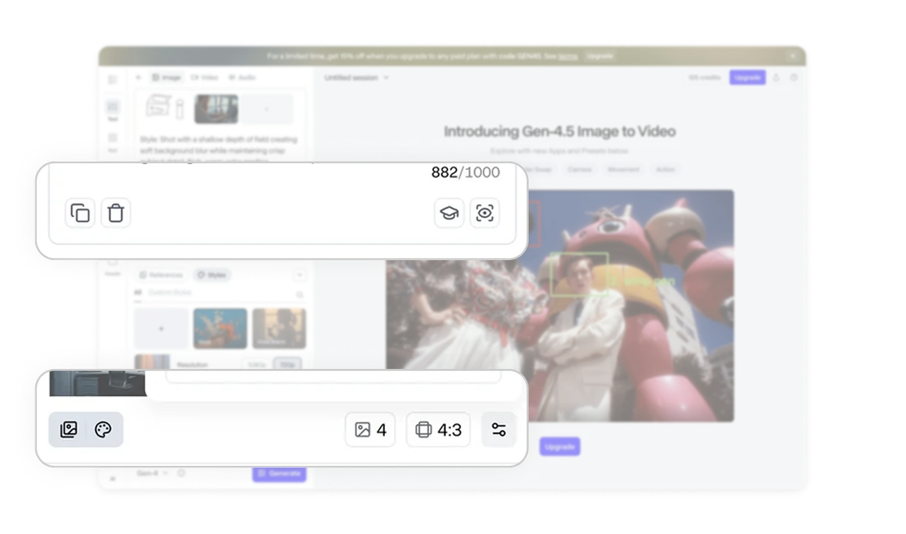 Advanced controls are present but not intrusive
