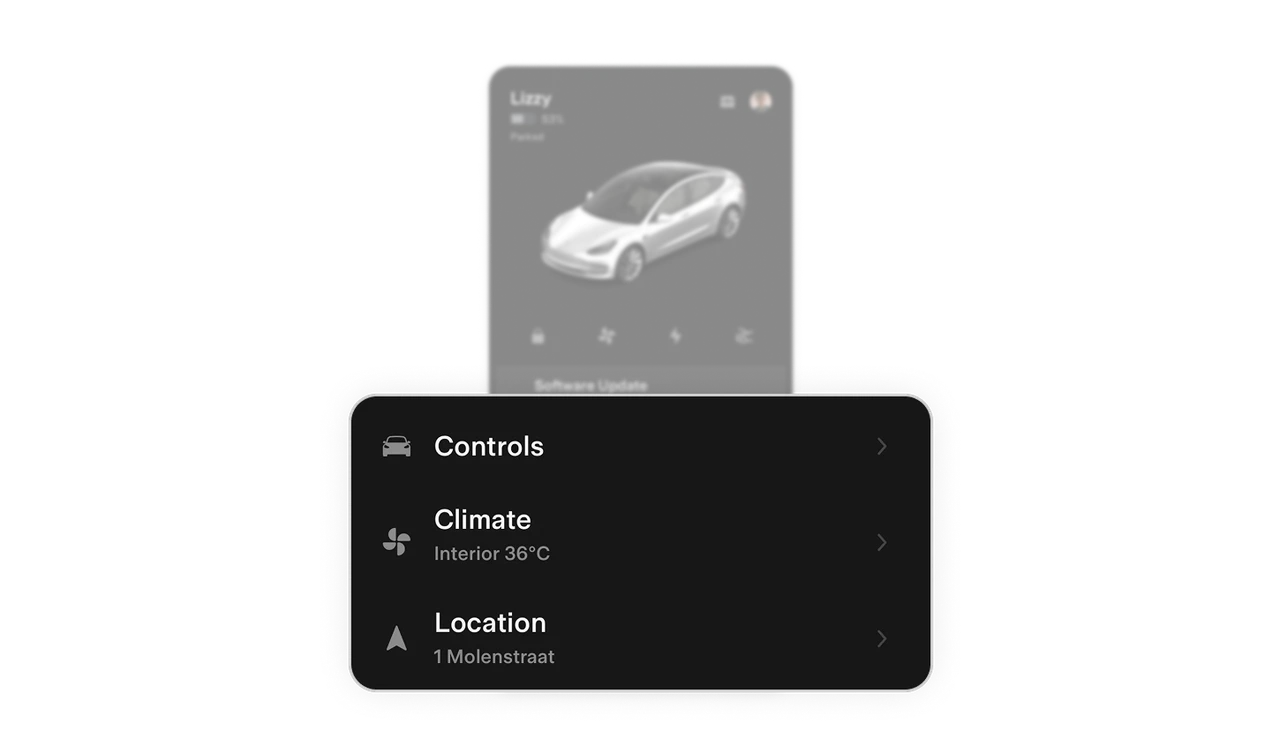 Navigation groups actions into clean categories