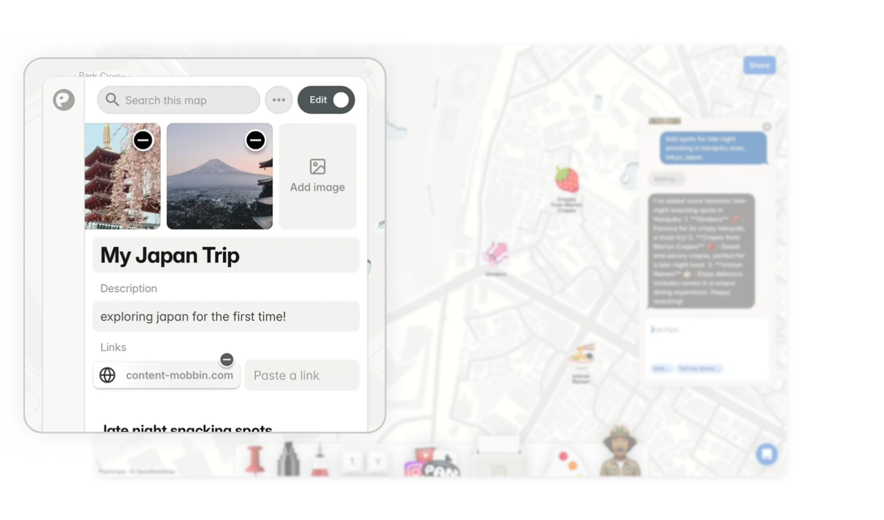 Sticky side panel anchors context while you explore