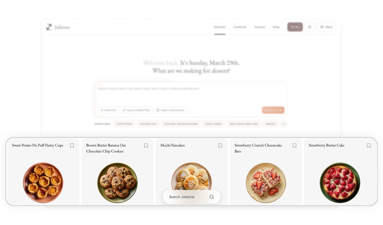 Large dessert photos do the selling before text is read