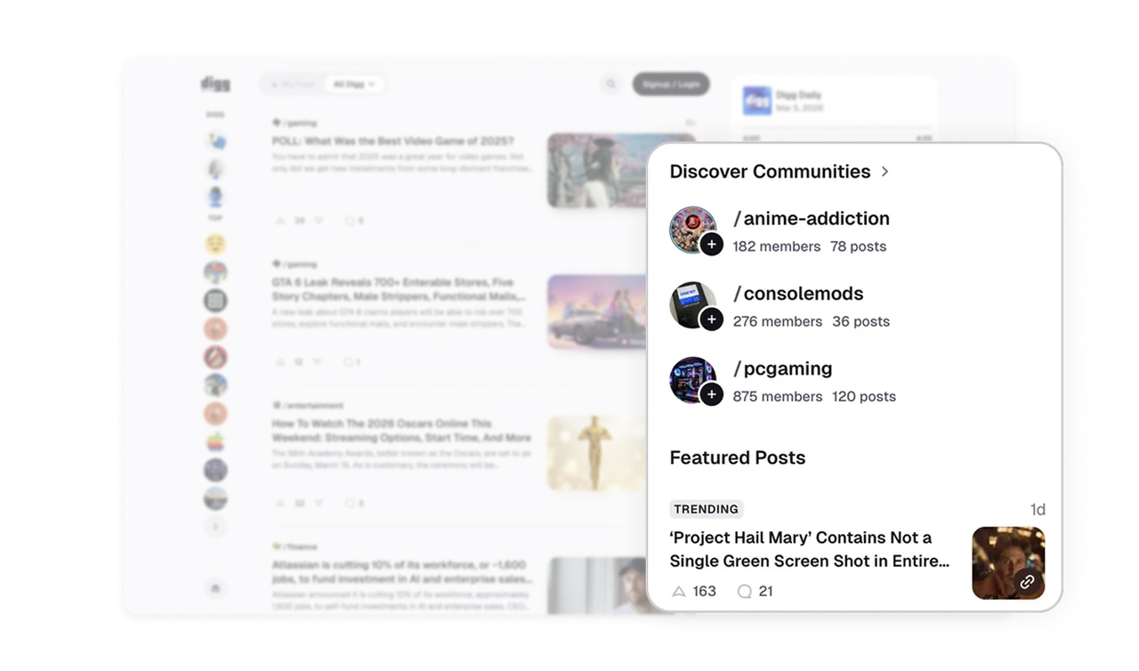 Featured Posts and Discover Communities live in one rail