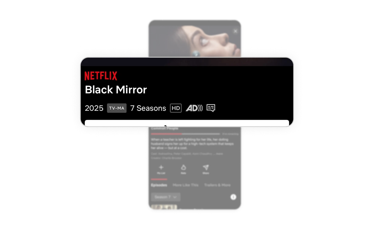 Metadata badges qualify content in one glance
