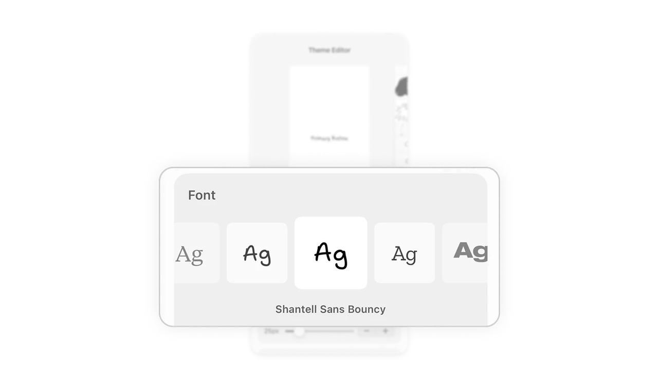 Font selection uses preview instead of abstraction