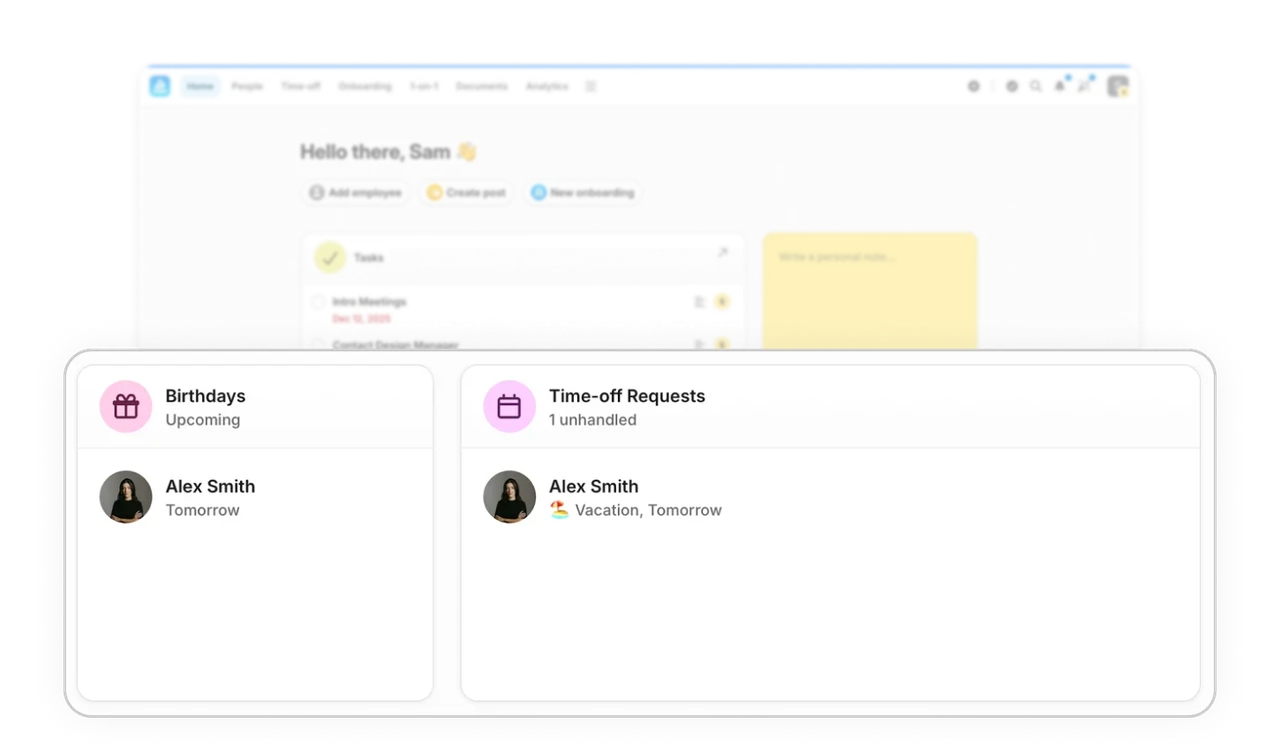 Widget-based layout creates clear information ownership