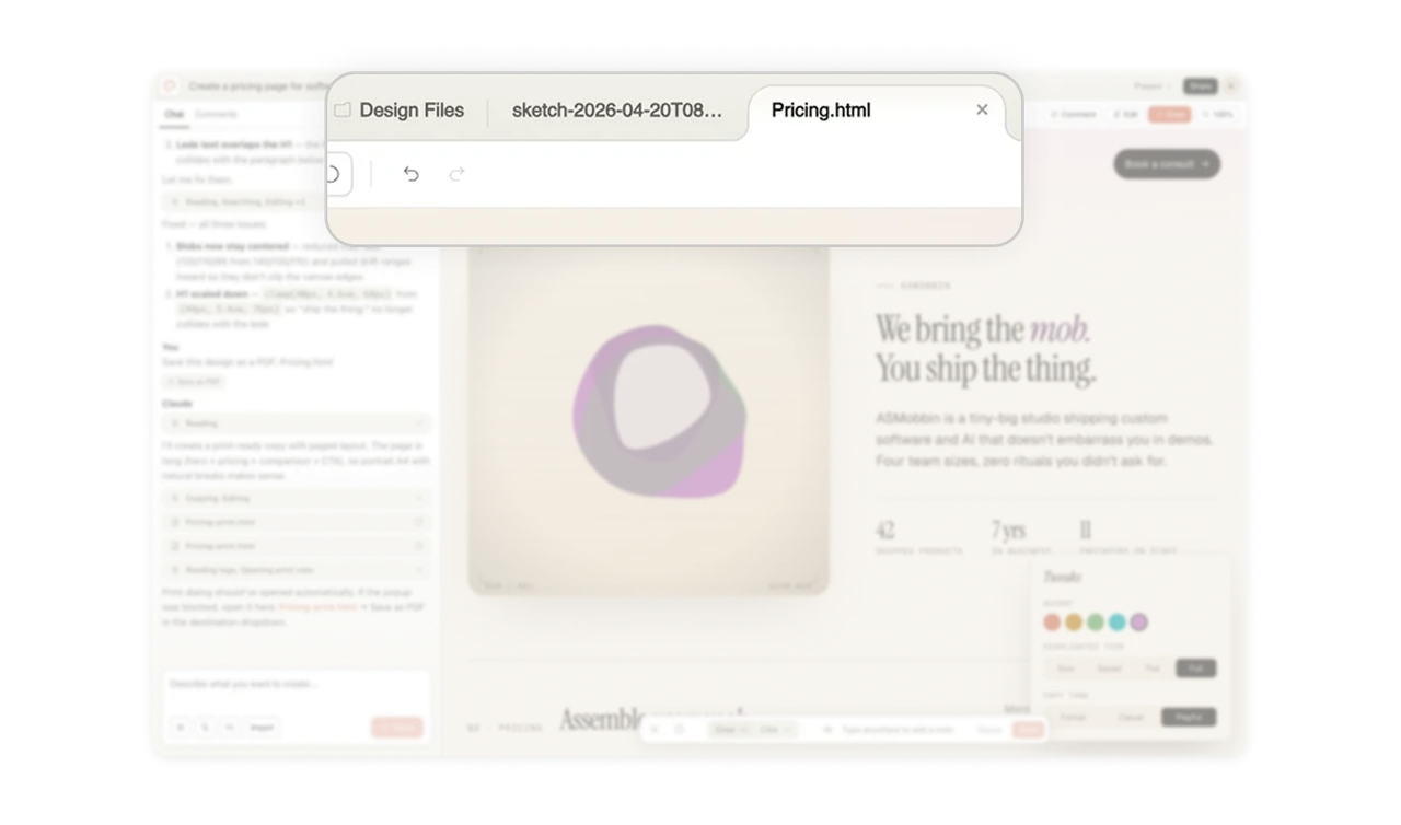 Multi-file tabs let users compare versions side by side