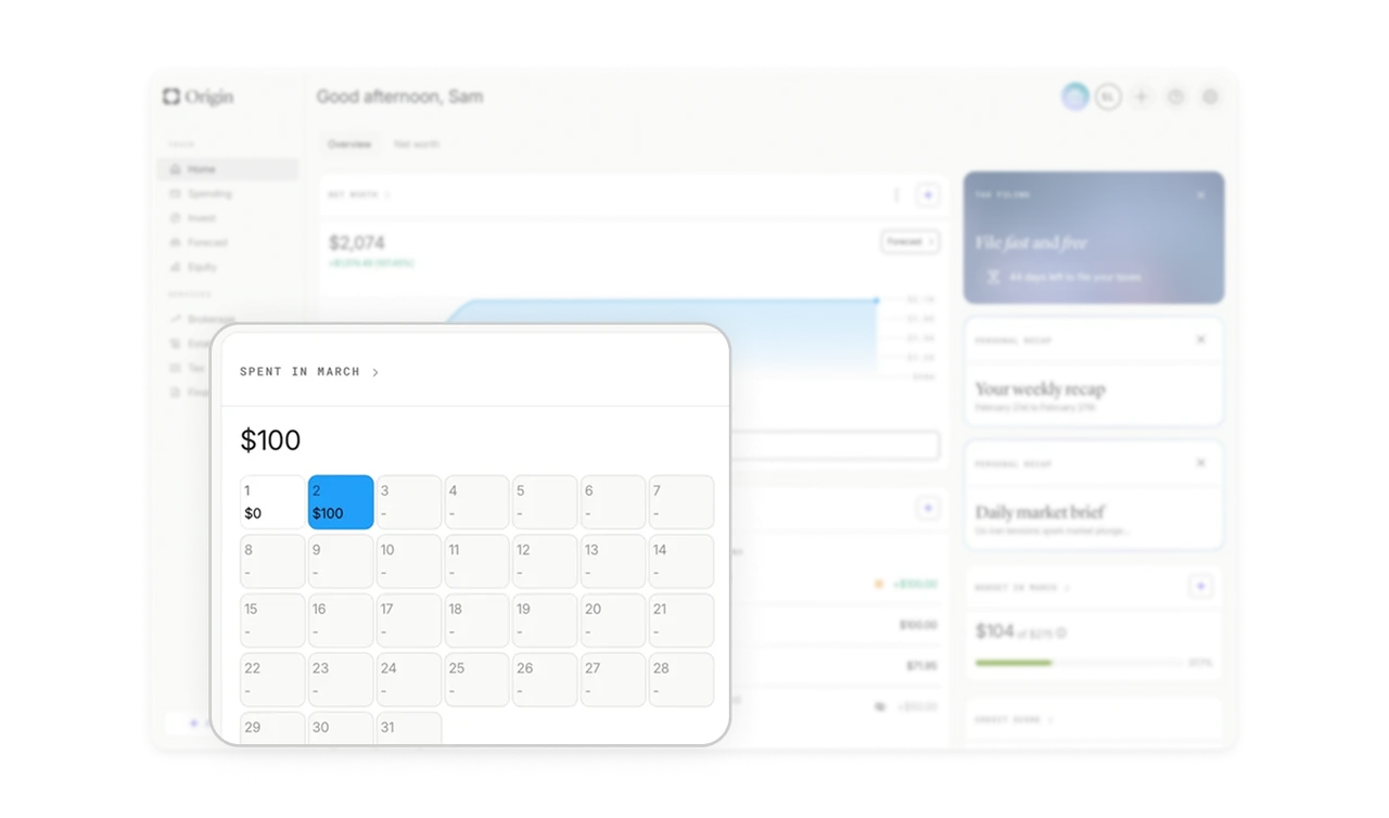 Calendar-grid spending mirrors how people think about months