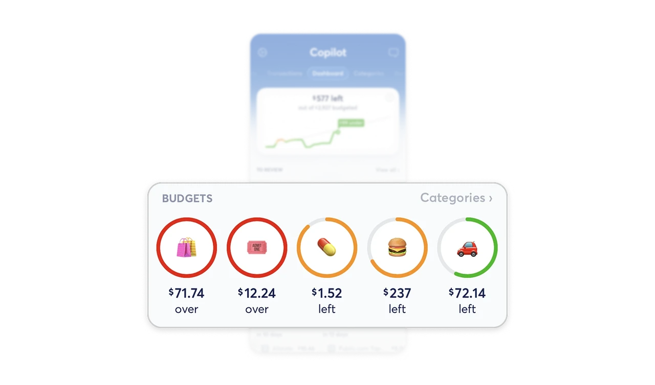 Pair visual budget status with exact amounts