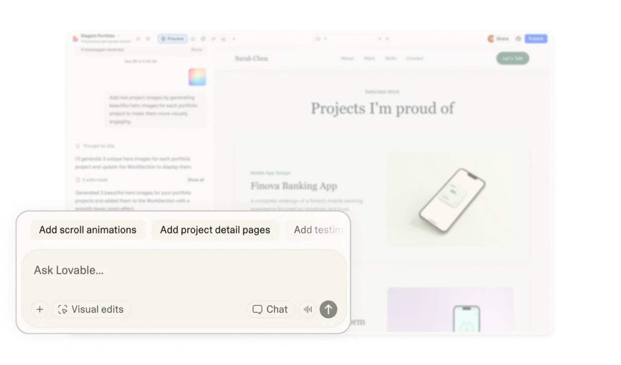 The input area is designed to reduce creative friction