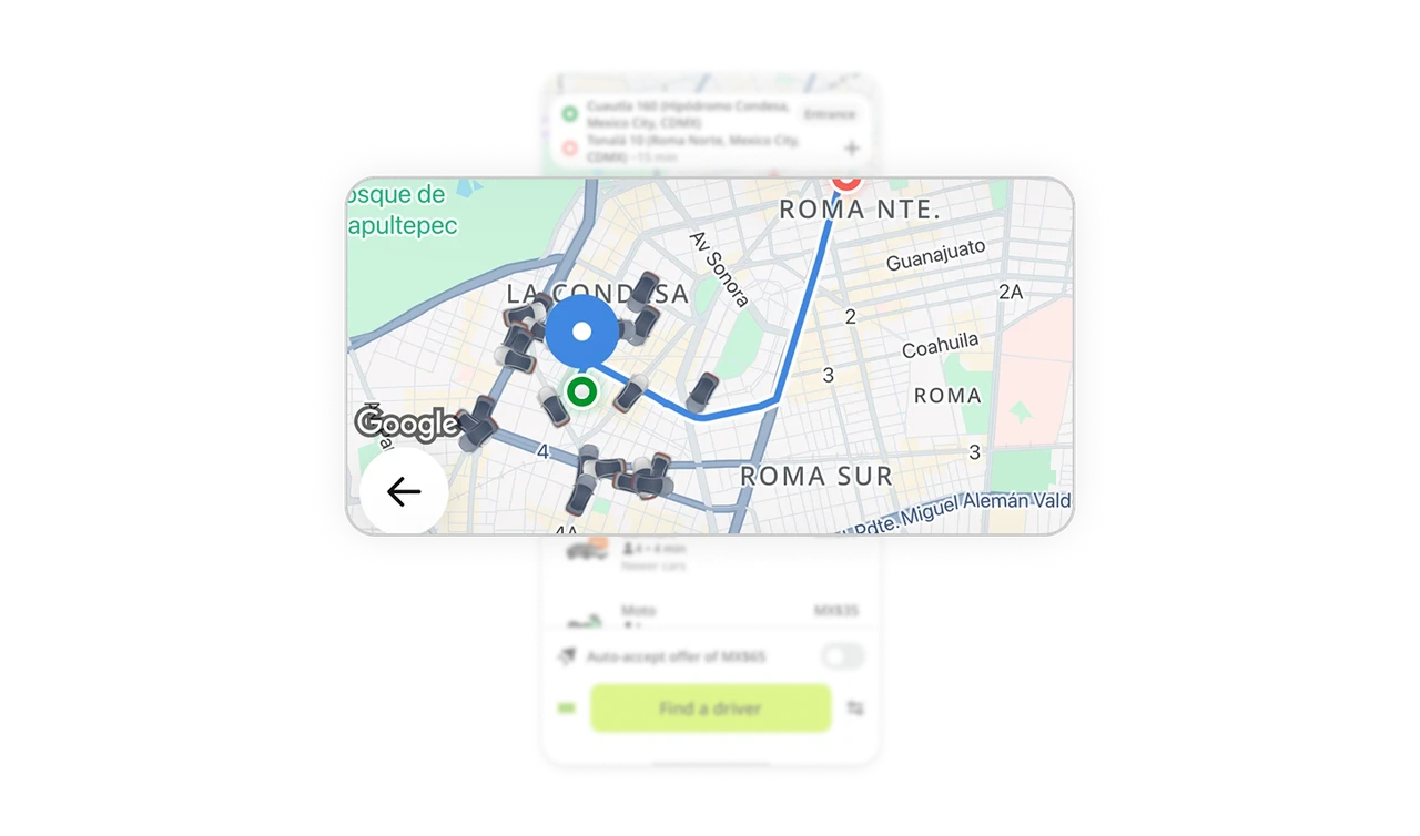 Visible driver density builds booking confidence