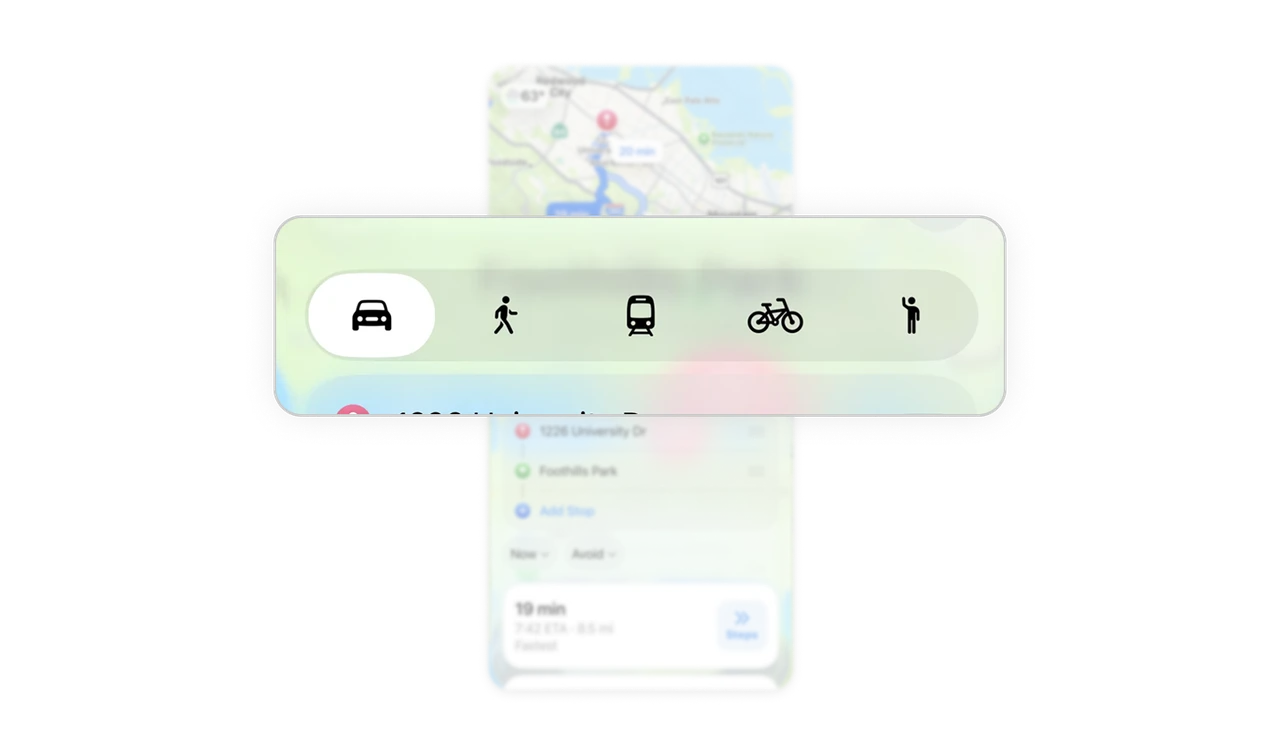 Mode switcher uses simple, intuitive iconography