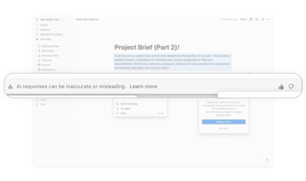 Transparency disclaimer builds trust