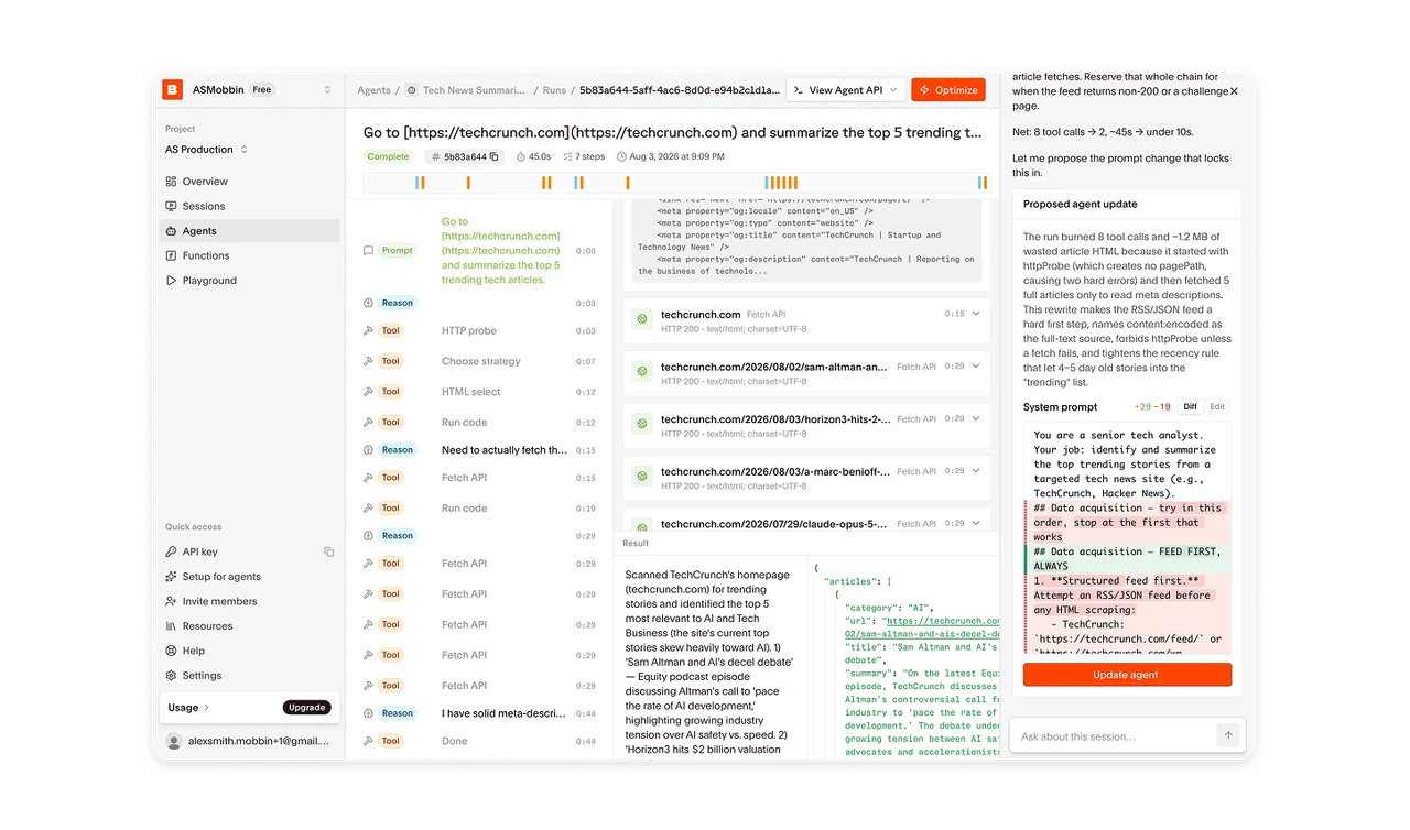 Keep execution, evidence, and recommendations together