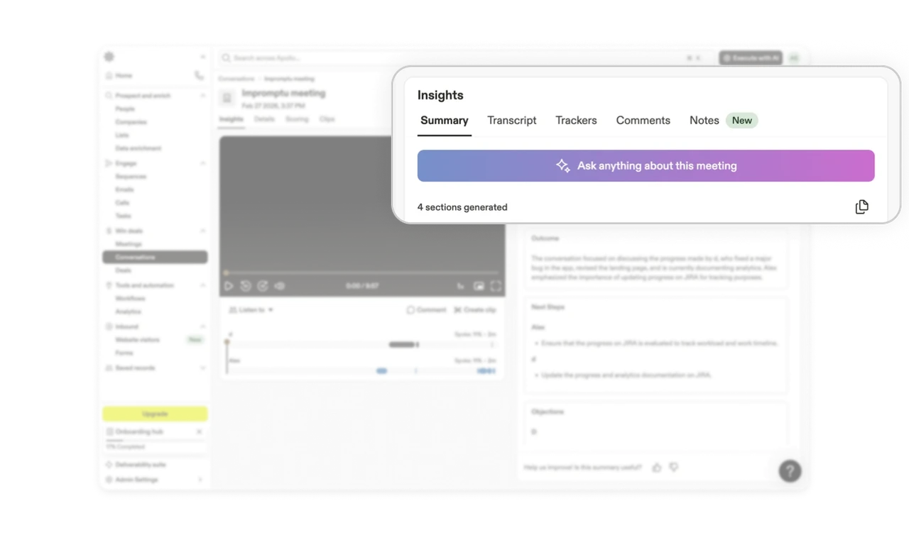 Insight tabs prevent information overload