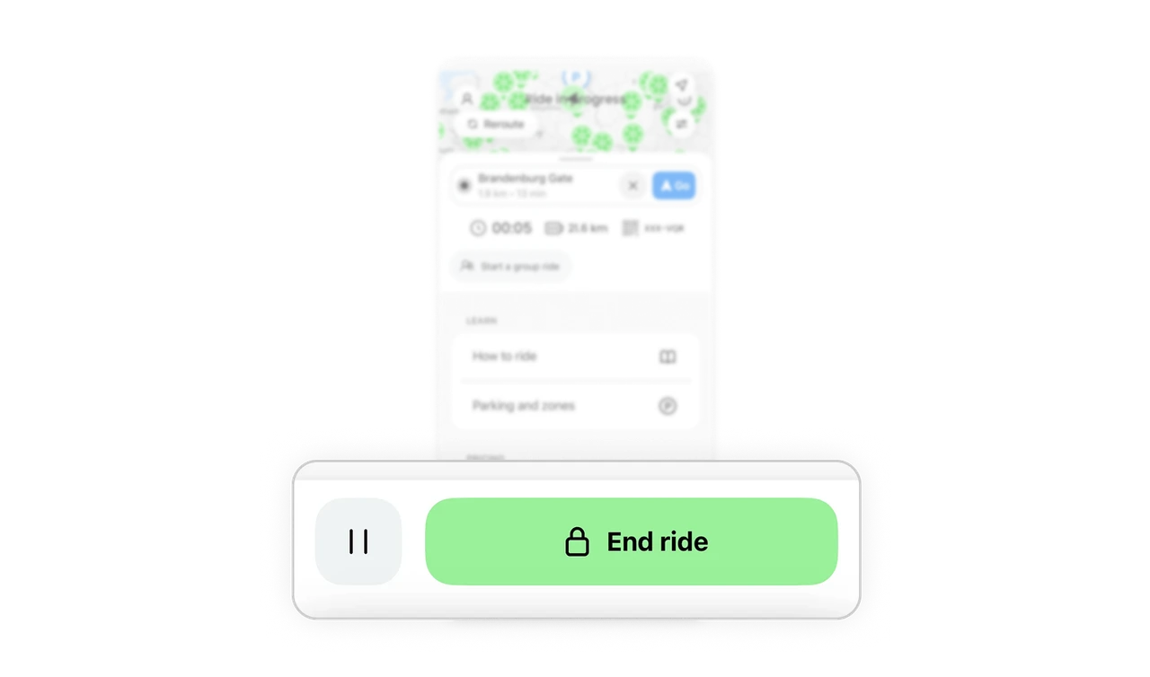 End Ride dominates, Pause stays invisible until needed