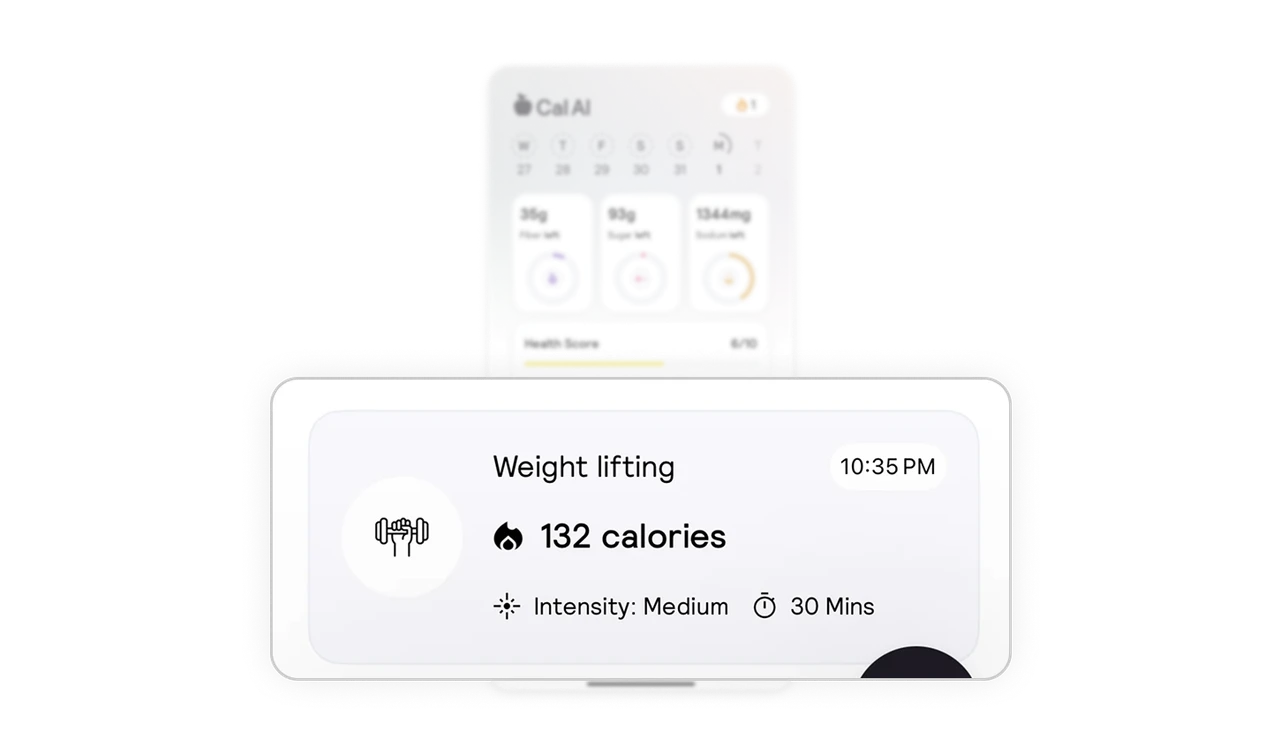 Workout card that tells a story