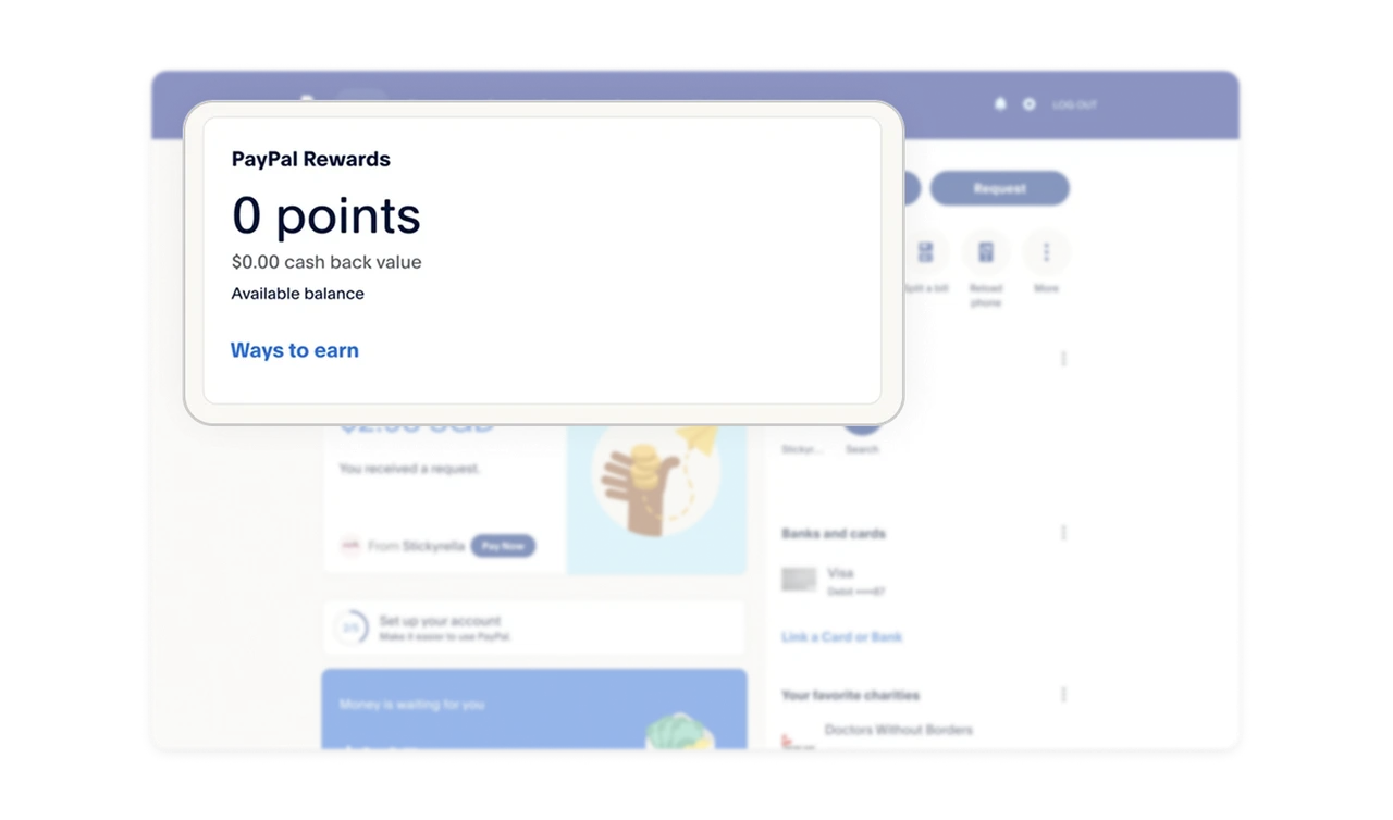 Rewards card with clear hierarchy