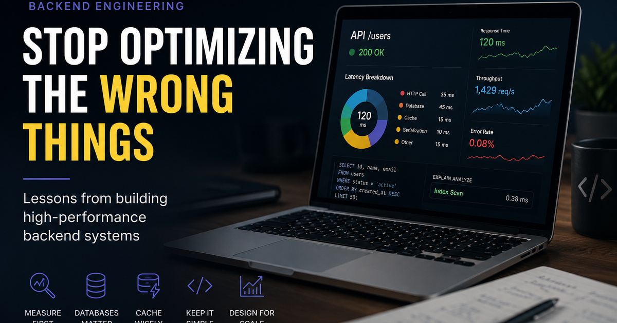 Stop Optimizing the Wrong Things: Lessons From Building High-Performance Backend Systems