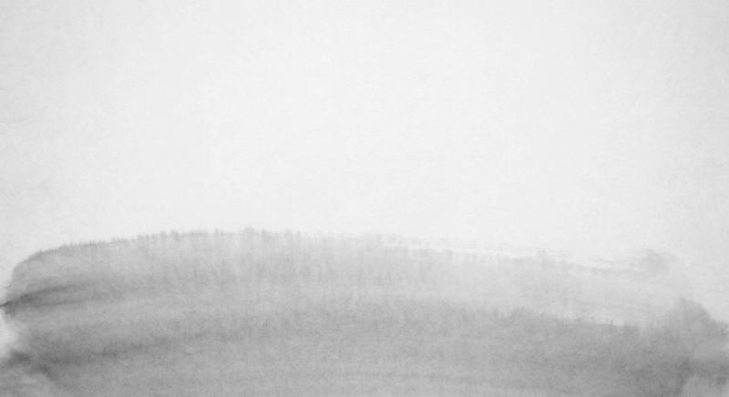 Soft gray sumi ink wash across the lower third of warm paper