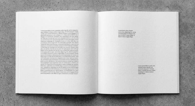 Open book spread with an asymmetric text layout and generous margins