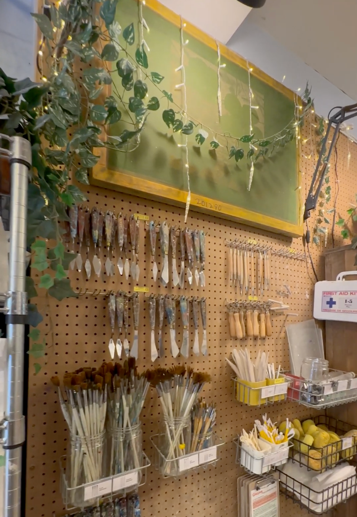 Danforth Art Studio's tool wall for pottery