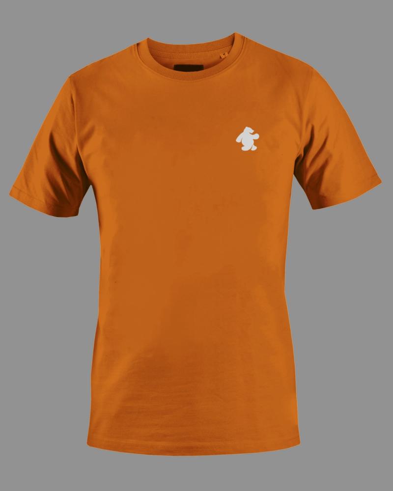 Polera Naranja Oso blanco