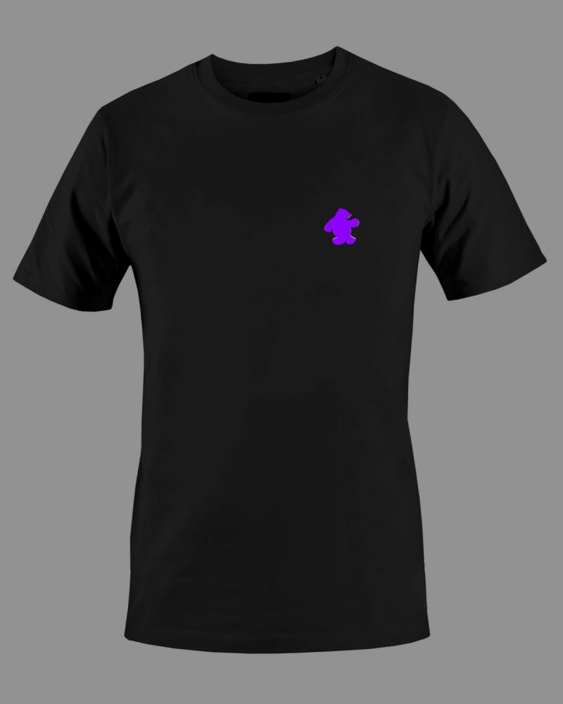 Polera Negra Oso Morado