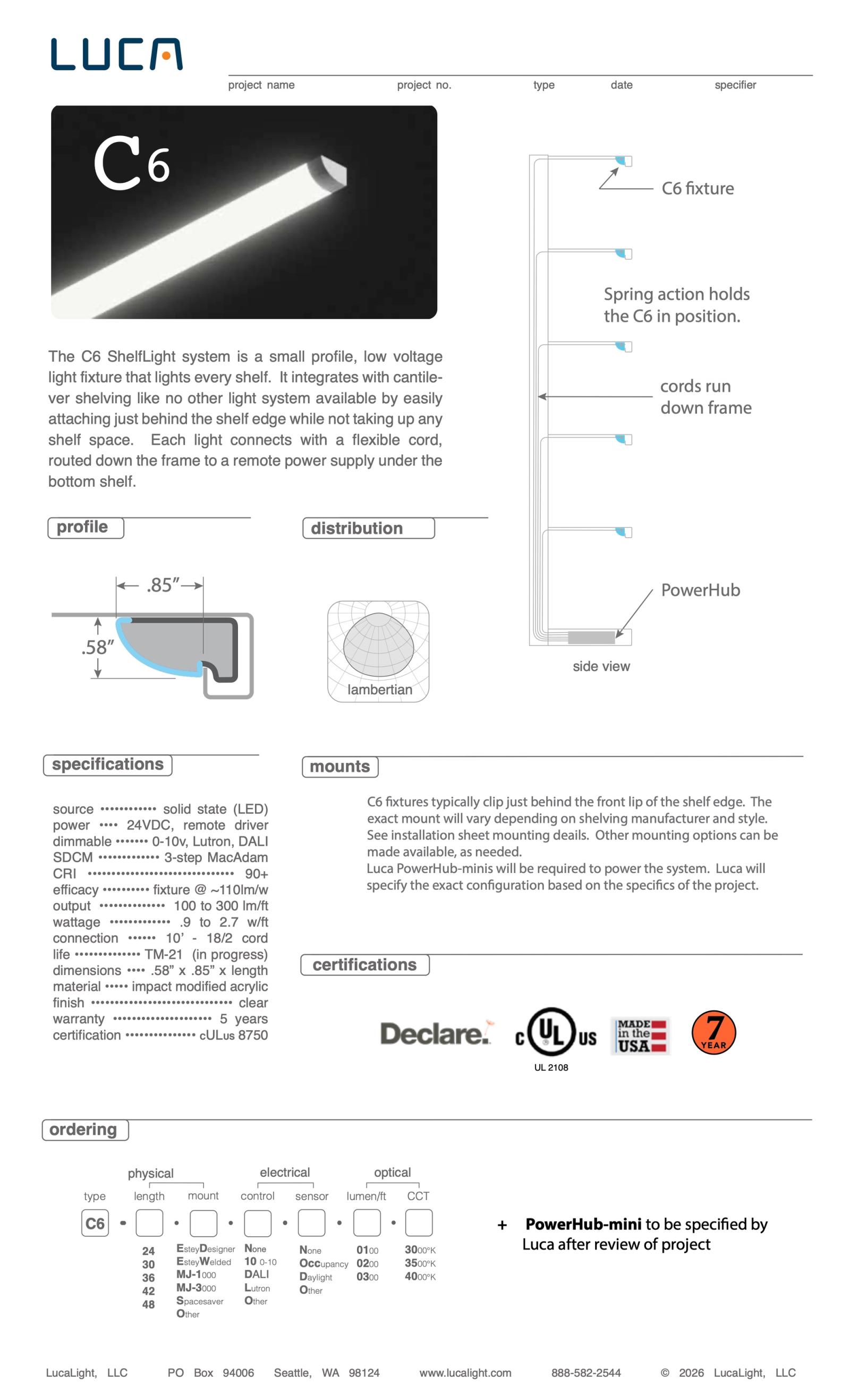 C6 spec sheet