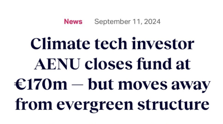 AENU closes fund at EUR 170 million