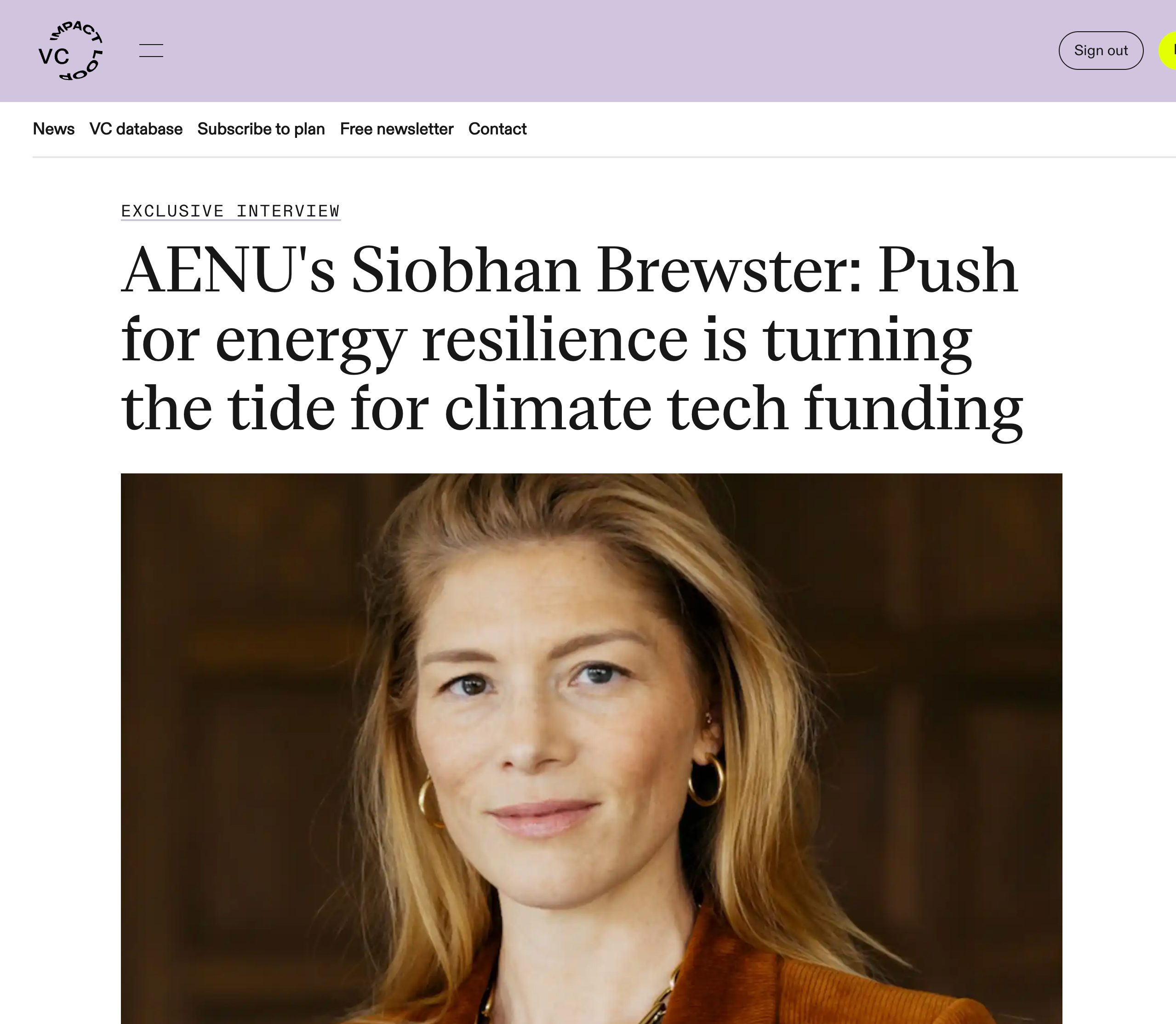 Impact Loop Article - Siobhan Brewster Push for energy resilience is turning the tide for climate tech funding