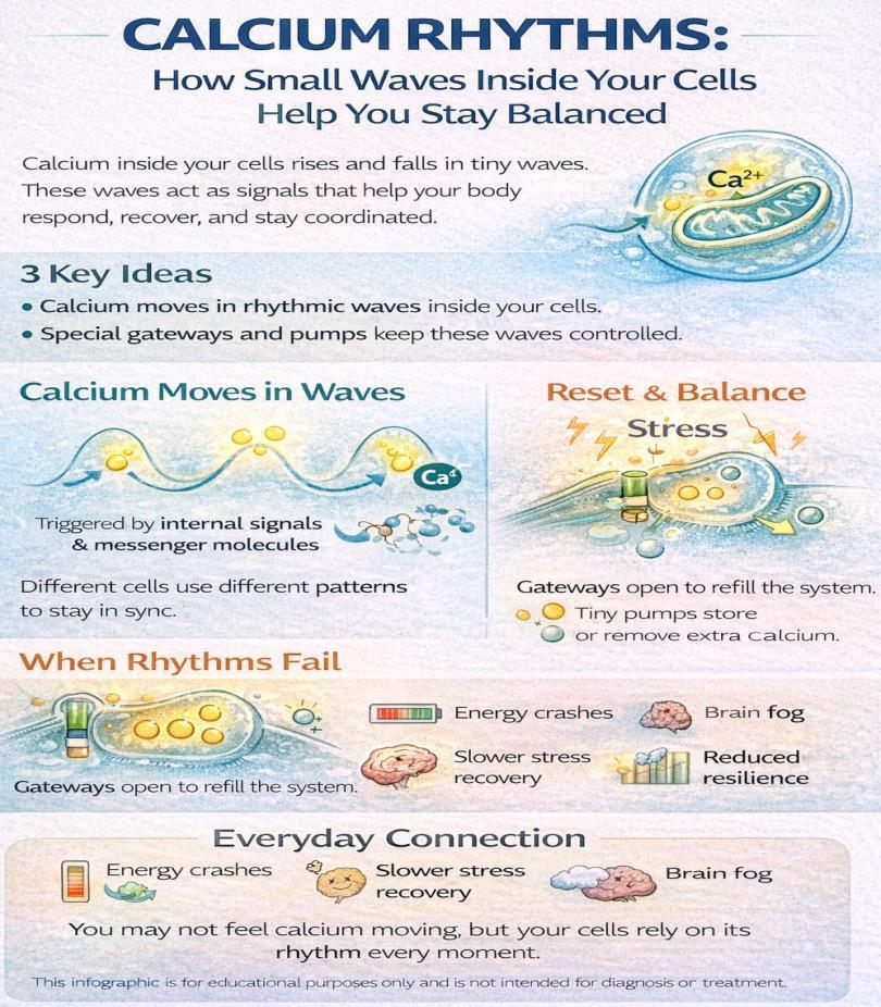 Calcium's Rhythm: Small Waves That Keep Cells Balanced