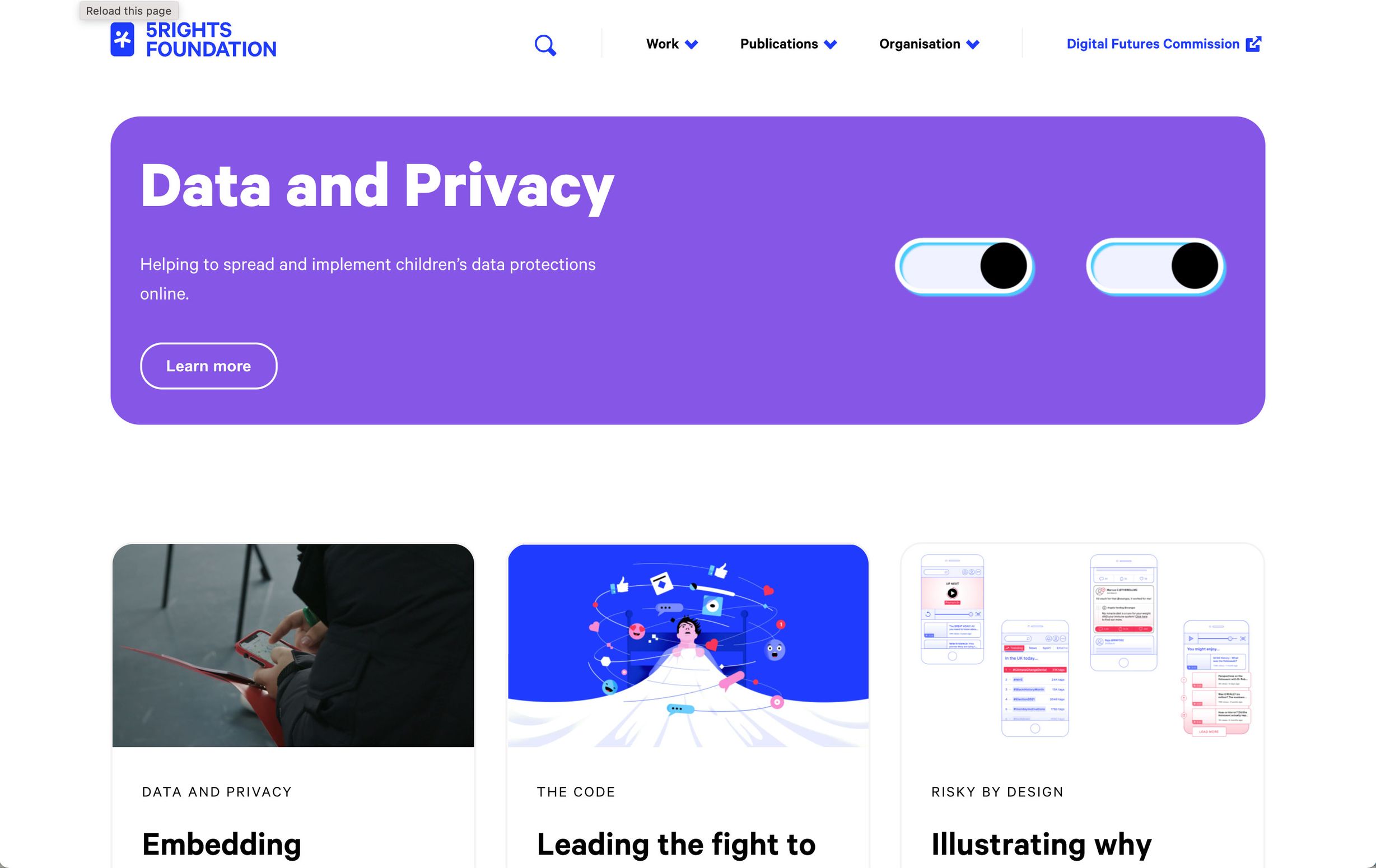 5Rights Foundation Areas of Interest page