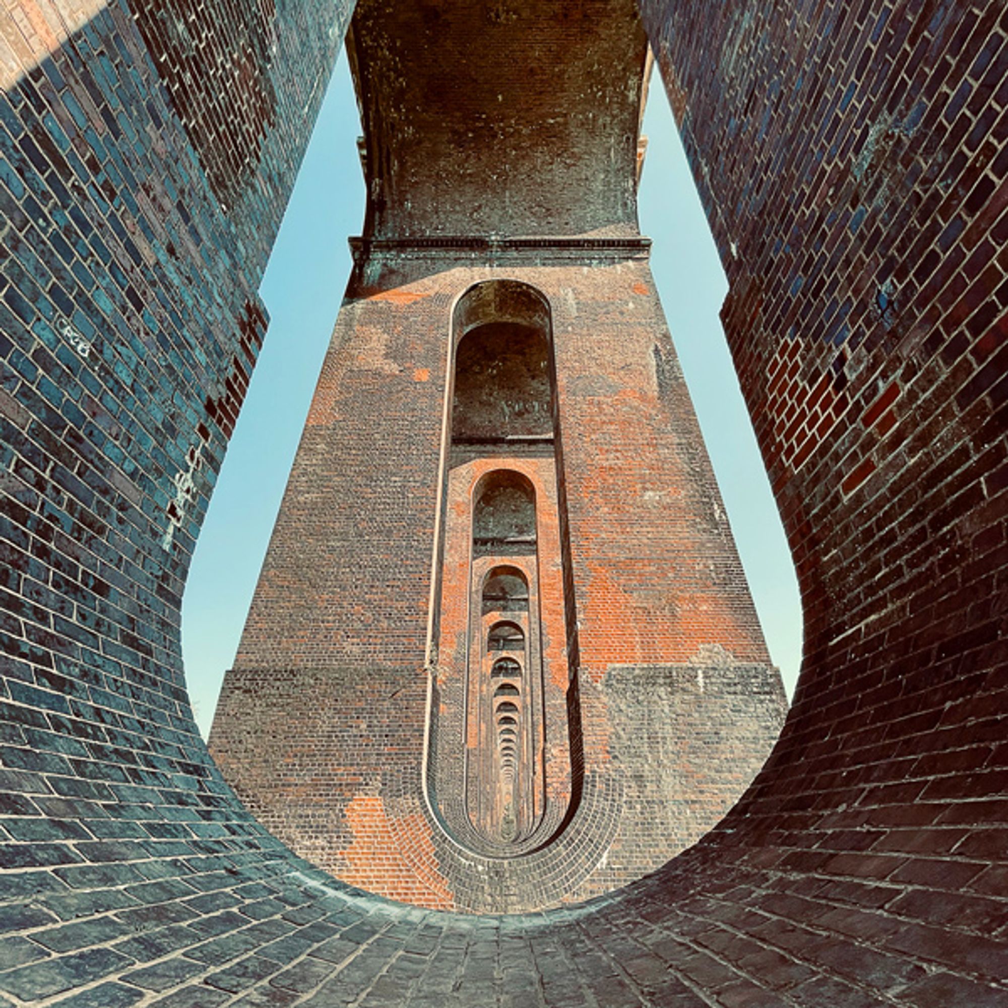 Ouse Valley Viaduct inside the arches