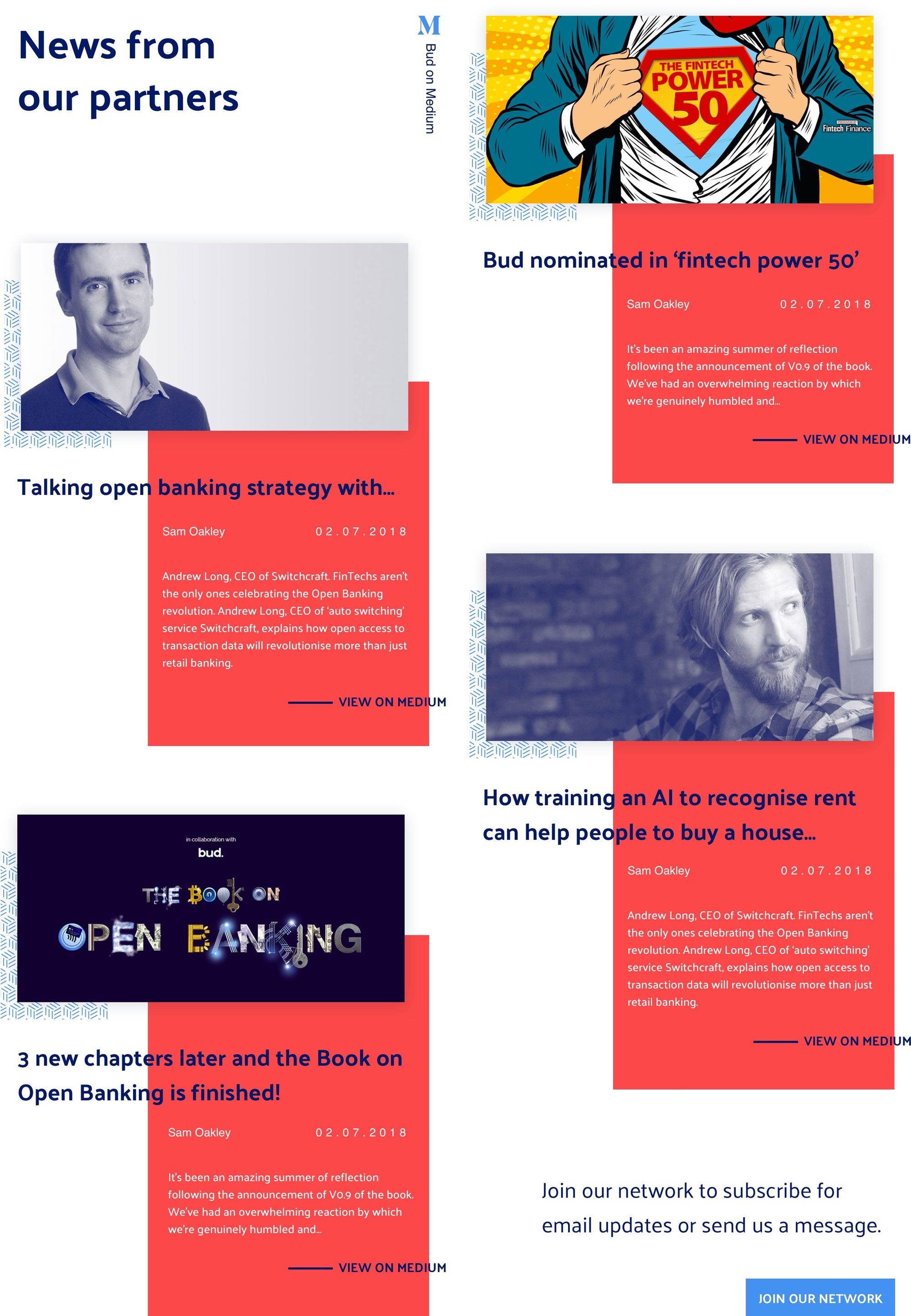 Bud article listings designed  by Function & Form