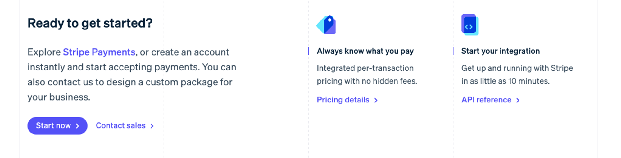 Stripe Footer CTA