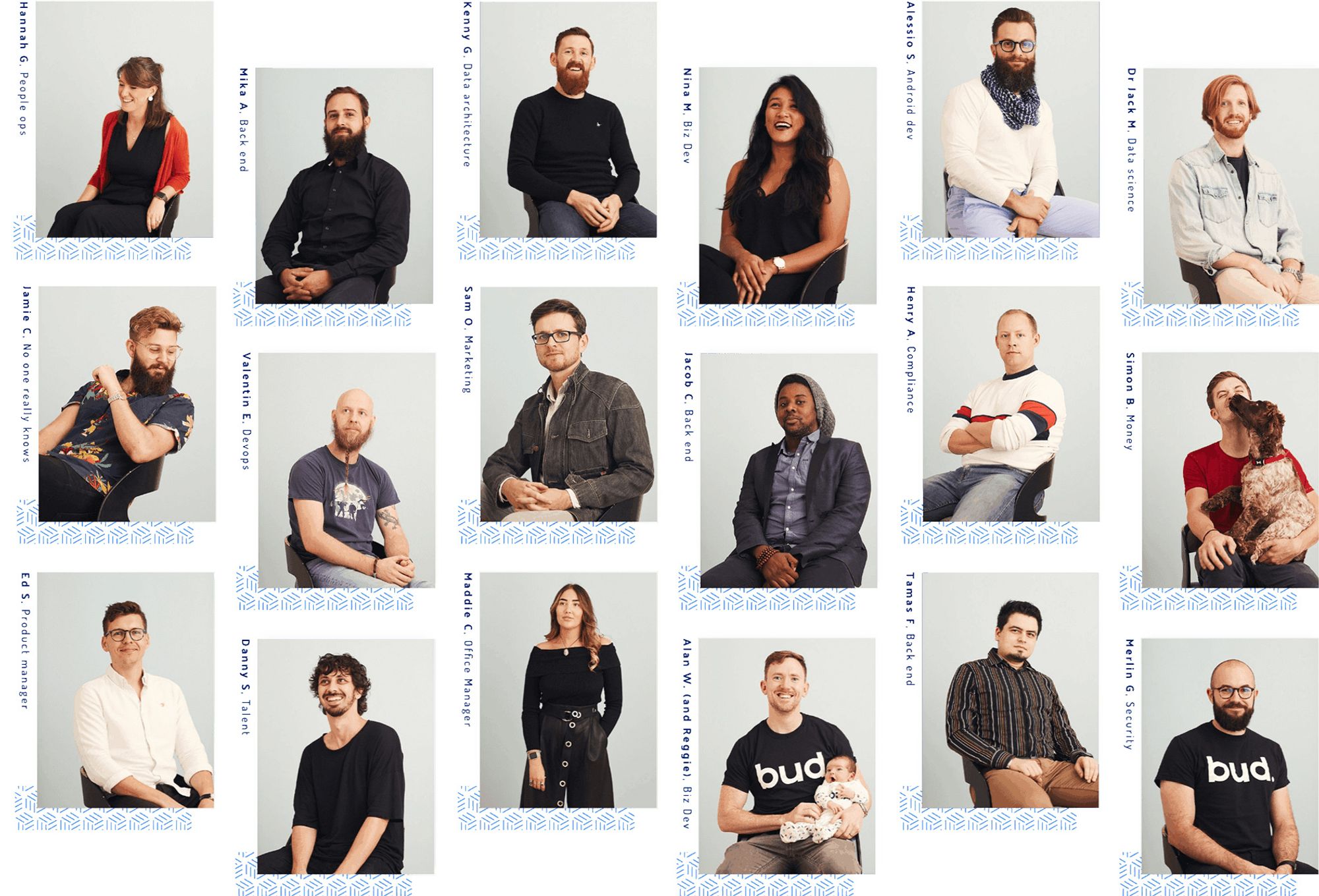 Bud team profiles designed  by Function & Form