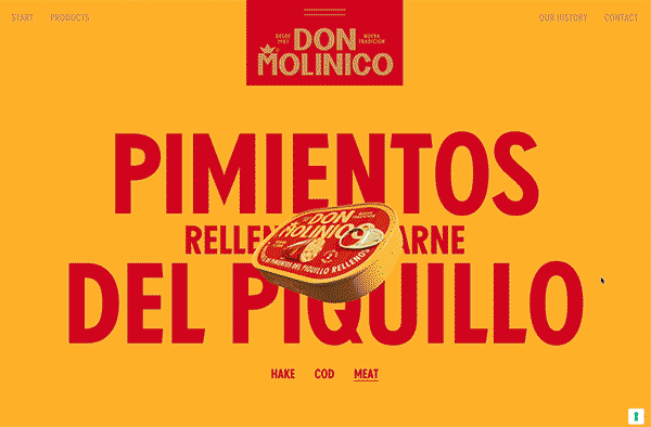 Don Molincico scrolling product page