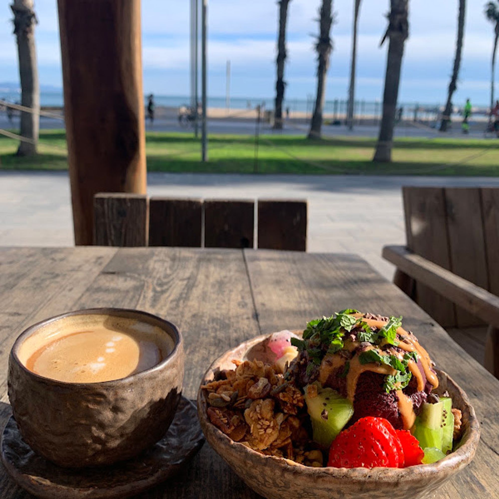 Breakfast overlooking the beach