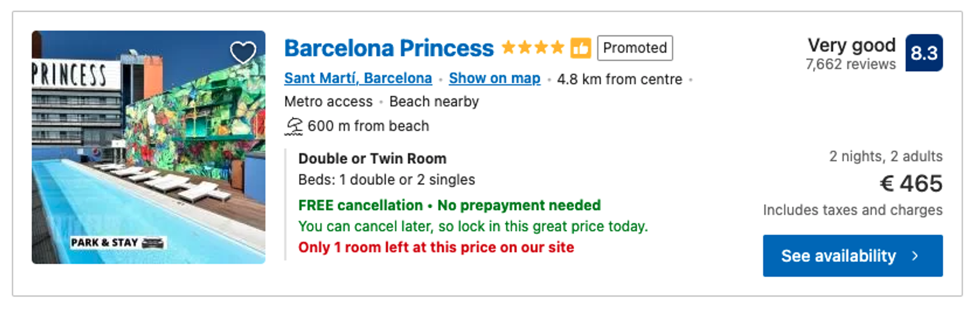 Booking.com CTA