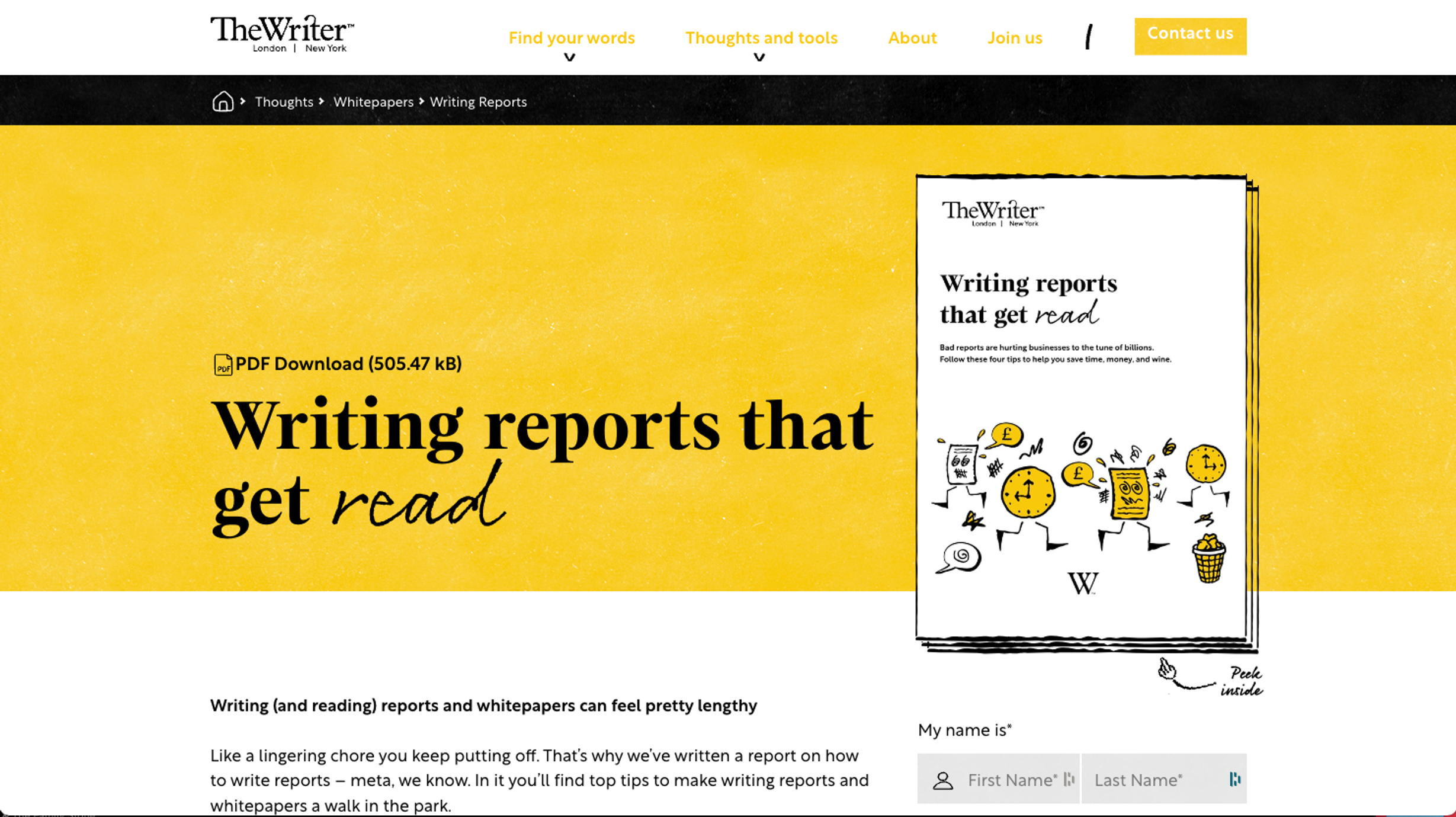 The Writer Reports Desktop