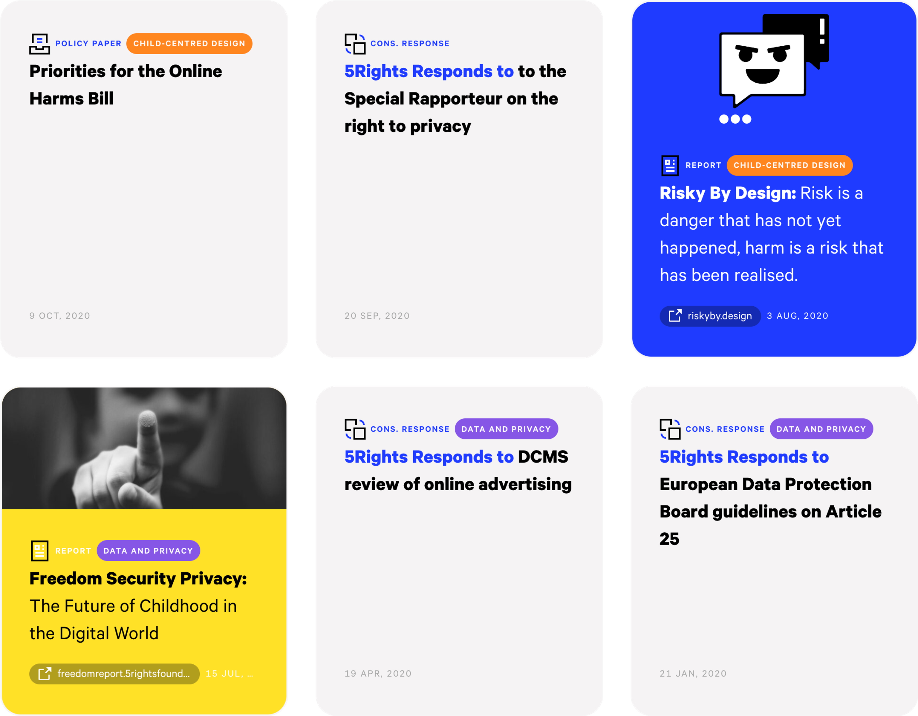 5Rights Foundation listed reports