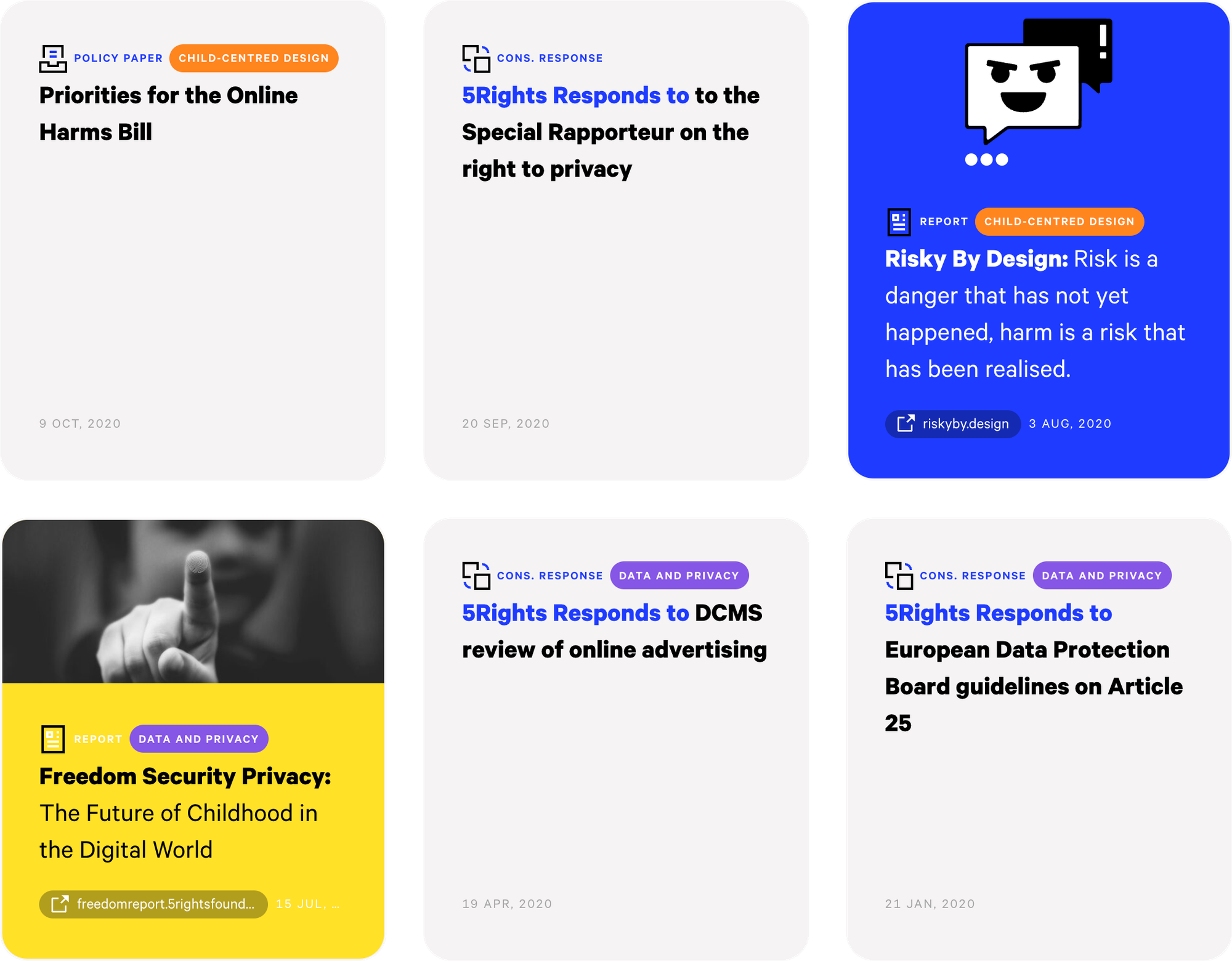 5Rights Foundation listed reports